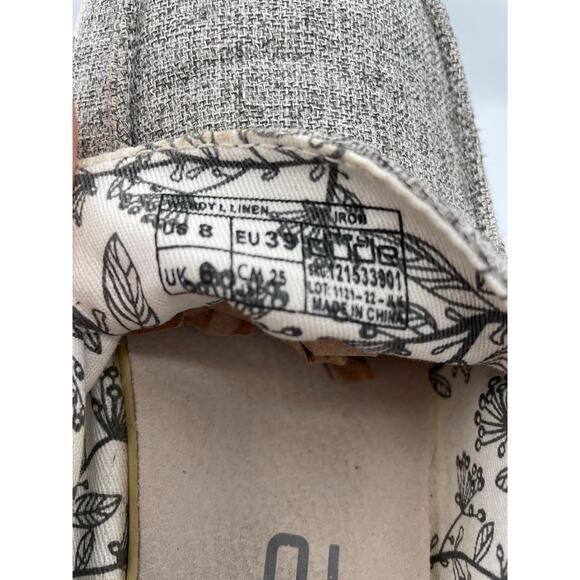 Hey Dude Wendy Linen Shoes Womens Sz 8 Gray Lightweight Casual Slip-On Sneakers - Picture 7 of 7